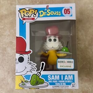 Funko‎ POP! Dr. Seuss Sam I Am #05 Figure Barnes & Noble Exclusive Flocked.